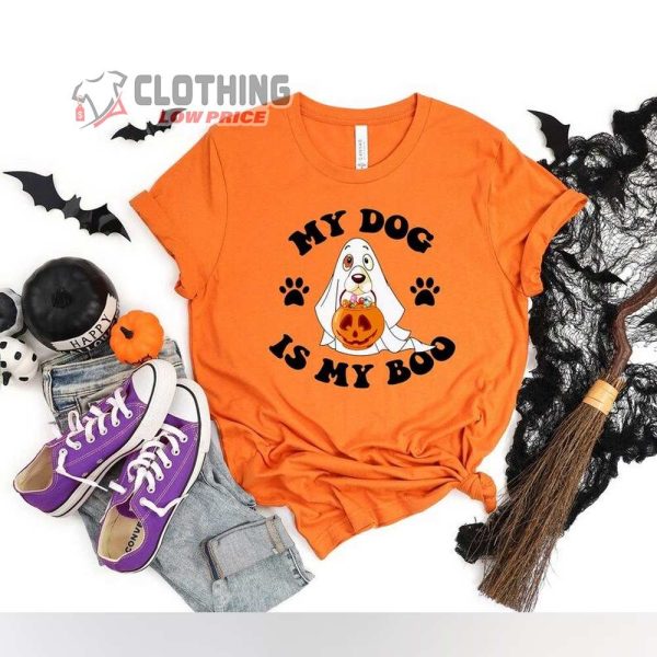 My Dog Is My Boo Halloween Shirt, Cute Halloween Shirt, Spooky Dog Tee, Spooky Pumpkin Tee, Ghost Dog Shirt, Halloween Dog T Shirt, Funny Halloween Shirt