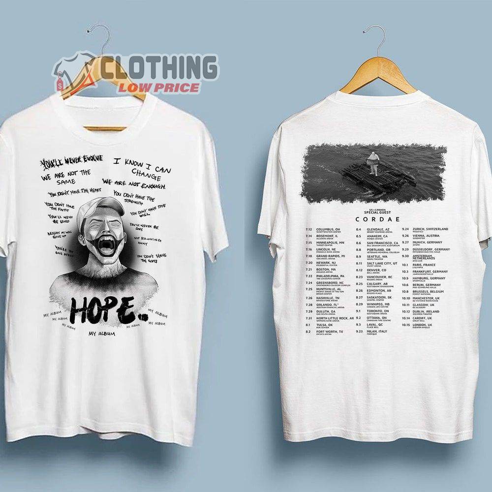 NF Hope Album World Tour 2023 Merch, NF Hope Tour Dates 2023 With Cordae Shirt, My Album NF Hope Sweatshirt, NF Hope Tour 2023 T-Shirt