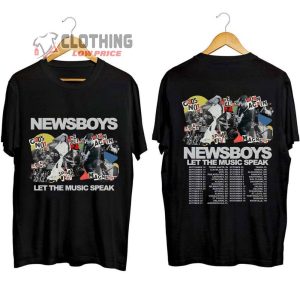 Newsboys 2023 Let The Music Speak Tour Merch Newsboys Band Let The Music Speak Concert With Special Guest Adam Agee T Shirt 1