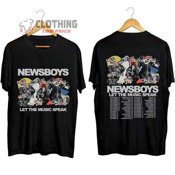 Newsboys 2023 Let The Music Speak Tour Merch, Newsboys Band Let The Music Speak Concert With Special Guest Adam Agee T-Shirt