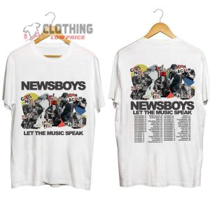 Newsboys 2023 Let The Music Speak Tour Merch Newsboys Band Let The Music Speak Concert With Special Guest Adam Agee T Shirt 2