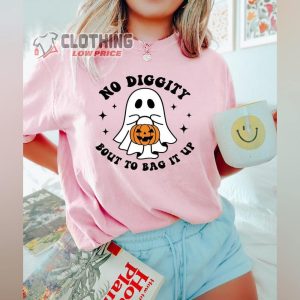 No Diggity Bout To Bag It Up Shirt,  Halloween Ghost Shirt, Spooky Pumpkin T-Shirt, Retro Ghost Tee Shirt, Womens Halloween Shirt, Funny Halloween