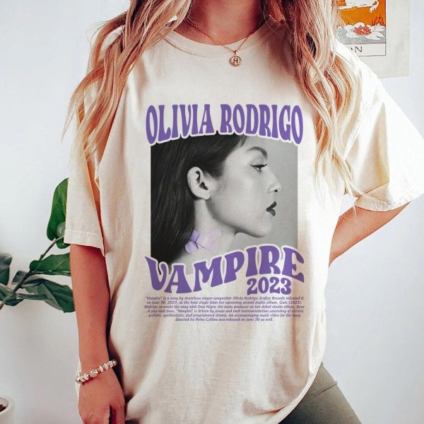 Olivia Rodrigo Vampire Red New Album Merch, Olivia Rodrigo Vampire Shirt, Vampire Red New Album T-Shirt