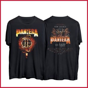 Pantera 2023 Tour With Lamp Of God Setlist Merch, Pantera Metal Rock Band Tour 2023 Concert T-Shirt
