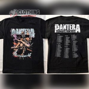 Pantera Cowboy From The Hell 2023 Tour Tee, Pantera Band Tour Dates Shirts, Pantera Metal Rock 2023 Tee, Pantera New Song T-Shirt