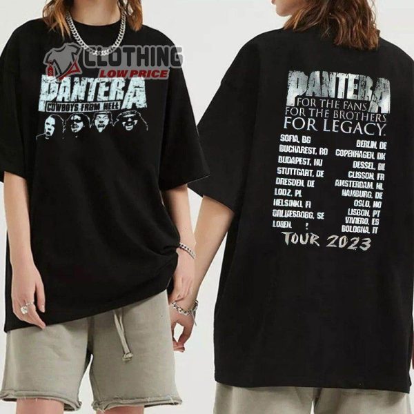 Pantera Cowboys From Hell 2023 Tour Merch, Pantera For The Fans For The Brothers For Legacy Tour 2023 Shirt, Pantera Tour 2023 T-Shirt