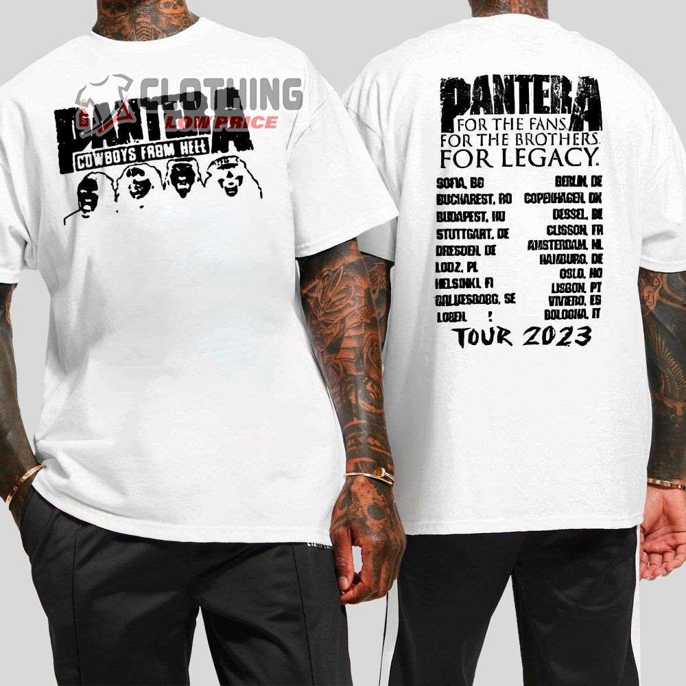 Pantera Cowboys From Hell 2023 Tour Merch, Pantera For The Fans For The Brothers For Legacy Tour 2023 Shirt, Pantera Tour 2023 T-Shirt