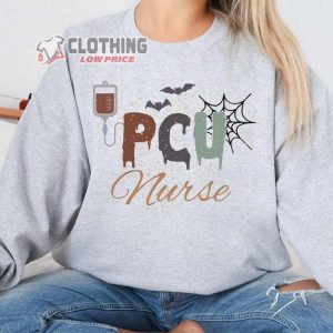 Pcu Nurse Halloween Sweatshirt Nurse Halloween Shirt Care Unit Nursing Crewneck Tee Spooky Season Sweater1