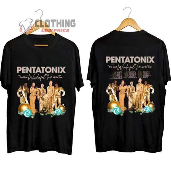 Pentatonix The Most Wonderful Tour Of The Year 2023 Merch, Pentatonix Band Holiday Tour Shirt, The Most Wonderful Tour Of The Year T-Shirt