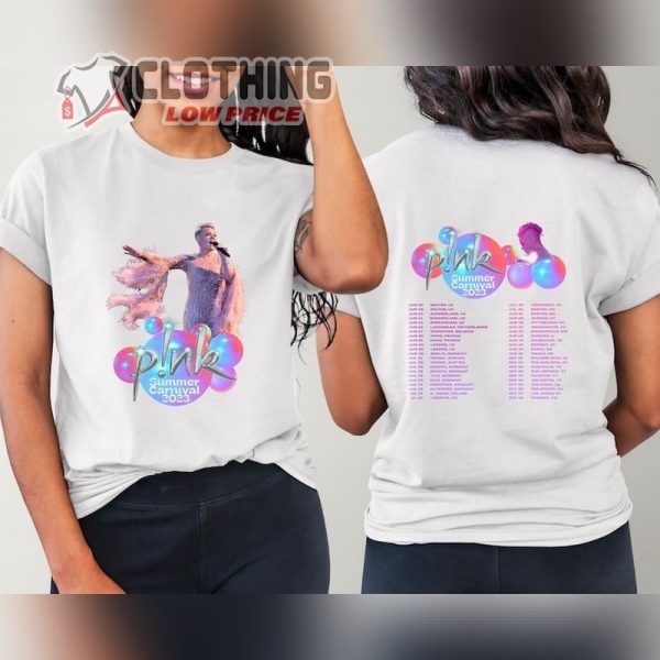 Pink Summer Carnival 2023, Pink Setlist 2023 Us Tour T- Shirt, Pink Singer Summer Carnival 2023 Tour T- Shirt