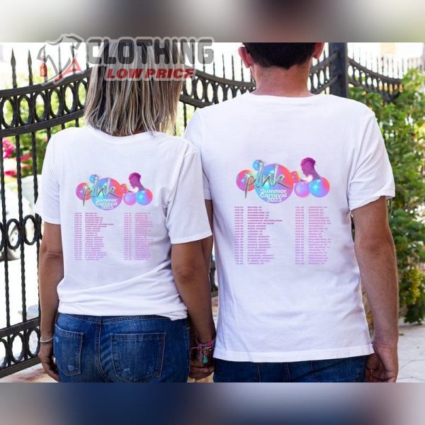 Pink Summer Carnival 2023, Pink Setlist 2023 Us Tour T- Shirt, Pink Singer Summer Carnival 2023 Tour T- Shirt