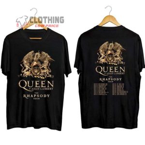 Queen The Rhapsody Tour 2023 Adam Lambert Merch, The Rhapsody 2023 Concert Shirt, Queen And Adam Lambert Tour Dates 2023 T-Shirt