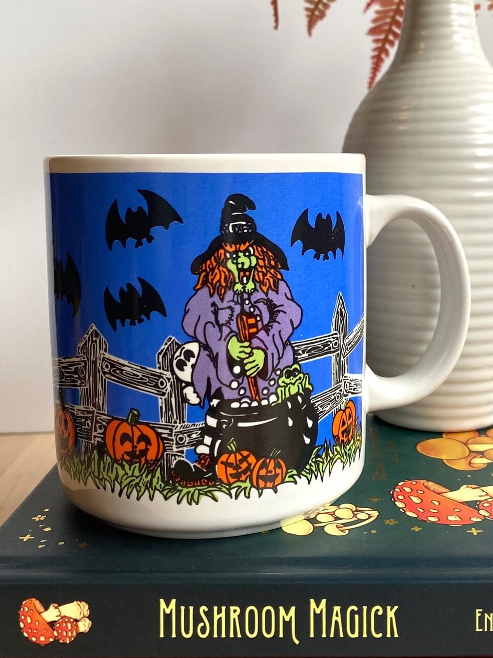 Retro 1990 Ganz Bros Wretchit Gretchit Wicked Green Witch Halloween Mug esty