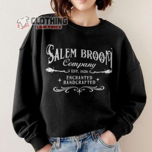 Salem Broom Company Est 1626 Merch Salem Broom Enchanted Handcrafted Shirt Retro Salem Massachusetts Halloween Sweatshirt 1