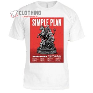 Simple Plan Hard As Rock Tour 2024 Europe-UK Merch, Simple Plan Tour Dates 2023 Shirt,  Simple Plan UK and European Tour With State Champs, Mayday Parade T-Shirt