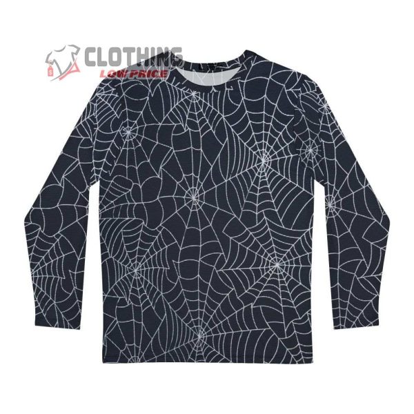 Spider Web Pattern Halloween 2023 Long Sleeve Shirt 3D All Over Printed