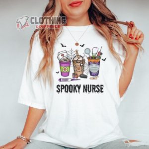 Spooky Nurse Comfort Colours Halloween Shirt, Nurse Halloween Shirts, Halloween Coffee Cup Shirt, Spooky Season Sweatshirt