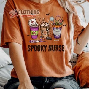 Spooky Nurse Comfort Colours Halloween Shirt Nurse Halloween Shirts Halloween Coffee Cup Shirt Spooky Season Sweatshirt3