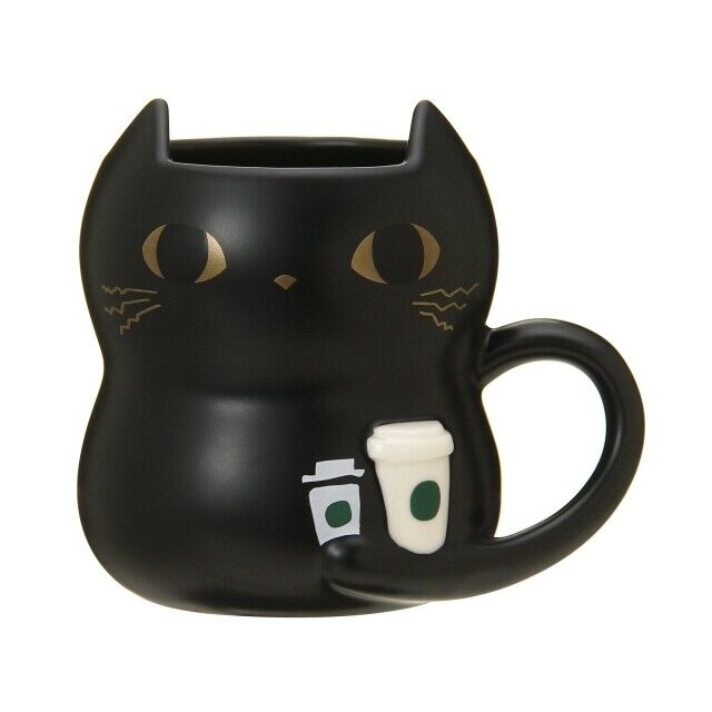 Starbucks Halloween Cat Face Mug ebay 1