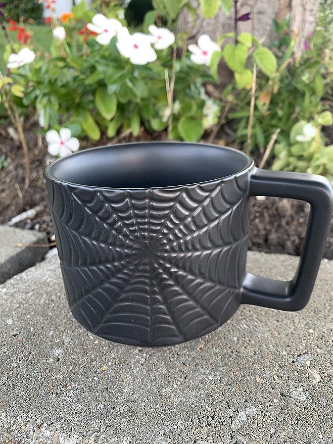 Starbucks Halloween Limited Edition Webb Black Tonal Ceramic Coffee Mug Cup amazon