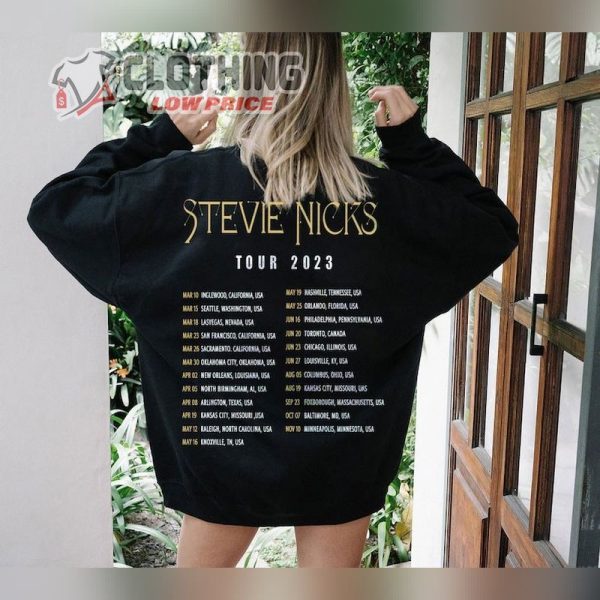 Stevie Nicks 2023 Tour Setlist T- Shirt, Stevie Nicks 2023 Tour Setlist Hoodie, Stevie Nicks Concert Merch
