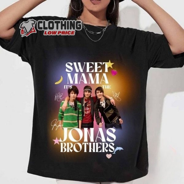 Sweet Mama It’S The Jonas Brothers Shirt, Jonas Brothers Five Albums One Night Tour T-Shirt, Jonas Brothers Yankee Stadium Tee