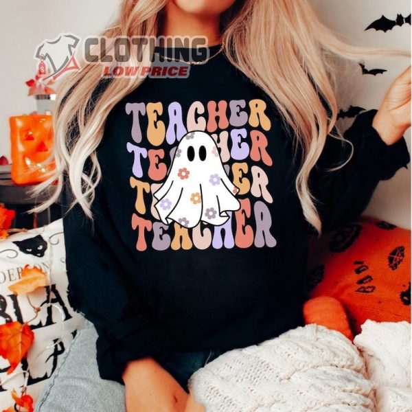 Teacher Halloween Shirt, Spooky Teacher Shirt, Best Teacher Halloween Costumes Merch, Spooky Teacher Ghost Shirt