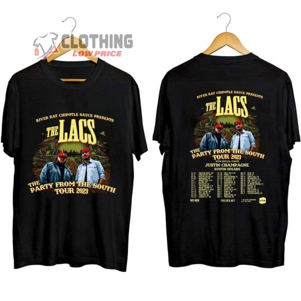 The Lacs The Party From The South Tour 2023 Merch, The Lacs Live Tour Dates 2023 Shirt, The Lacs Tour 2023 With Special Guesta Justin Champagne And Dustin Spears T-Shirt