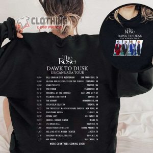 The Rose Dawn To Dusk US And Canada Tour Dates Tickets 2023 Merch, The Rose Dual Rock Album Tee, The Rose Kpop Band World Tour 2023 T-Shirt