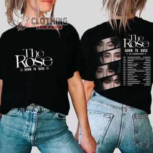 The Rose Kpop Band World Tour 2023 US – Canada Merch, The Rose 2023 ‘Dawn To Dusk’ Us And Canada Tour Shirt, Dual Rock Album Tee