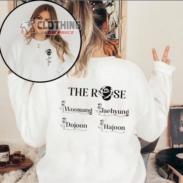 The Rose She’s In The Rain Merch, Woosung Dojoon Hajoon Jaehyeong The Rose Band Shirt, The Rose Tour 2023 T-Shirt