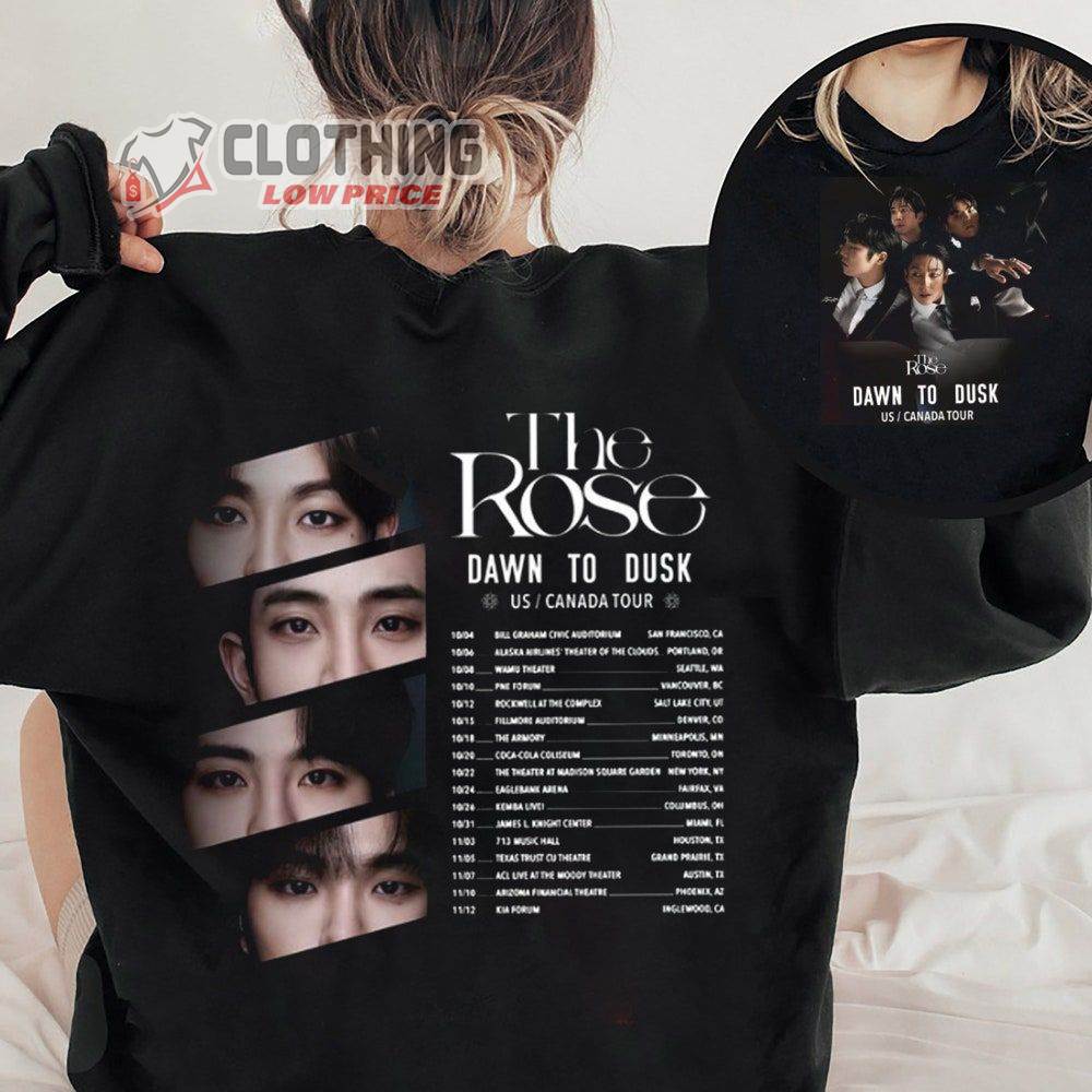 The Rose Tour 2023 Dual Rock Album Merch, Dawn To Dusk Tour 2023 Shirt, The Rose 2023 ‘Dawn To Dusk’ Us And Canada Tour T-Shirt