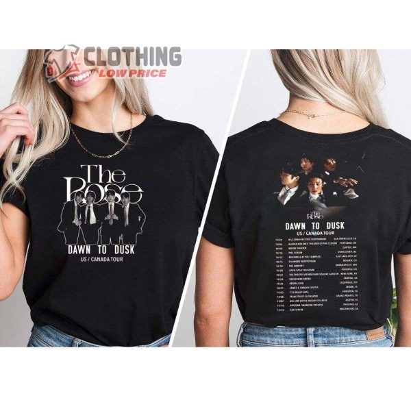 The Rose World Tour 2023 US – Canada Merch, Dawn To Dusk Tour 2023 Shirt, Dual Rock Album The Rose Band Tour Dates 2023 T-Shirt