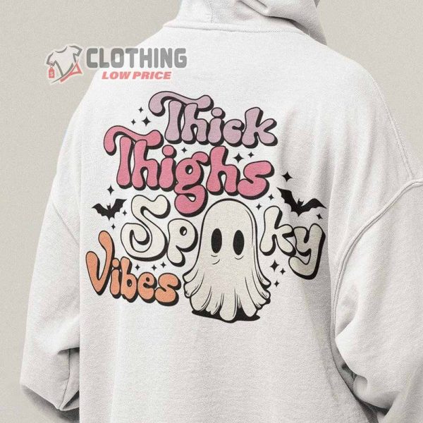 Thick Thighs Spooky Vibes Shirt, Halloween Ghost Shirt, Spooky Ghost Tee, Thick Thighs T-Shirt, Halloween Boo Shirt, Halloween Gift