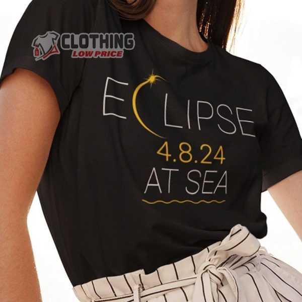 Total Solar Eclipse 2024 At Sea Merch, Dark Side Of The Moon, Great American Eclipse T-Shirt