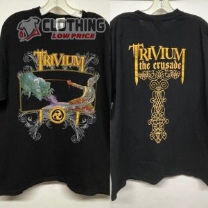 Trivium Band The Crusade Black Short Sleeve Cotton T- Shirt, Trivium European Tour 2023 Tickets Merch, Trivium Band Members T- Shirt