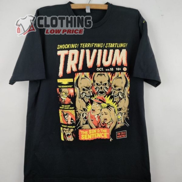 Trivium Concert Band Tour Tee Shirt, Trivium North America Tour 2023 Beartooth T- Shirt, Trivium Band Tour Dates Merch