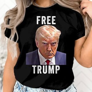 Trump Mugshot, Free Trump T- Shirt, Trump Mugshot Never Surrender T- Shirt, Trump Save America Merch