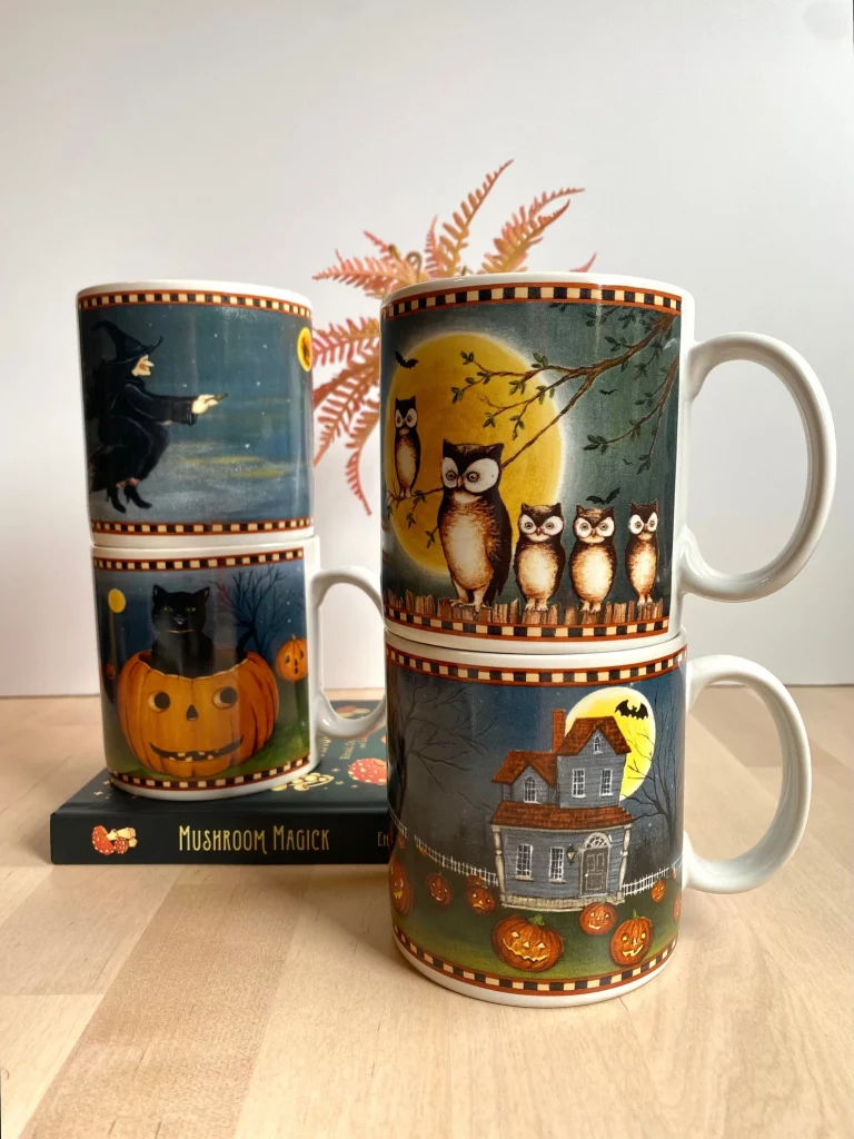 Vintage David Carter Brown Pumpkin Hollow Halloween Mug Collection esty