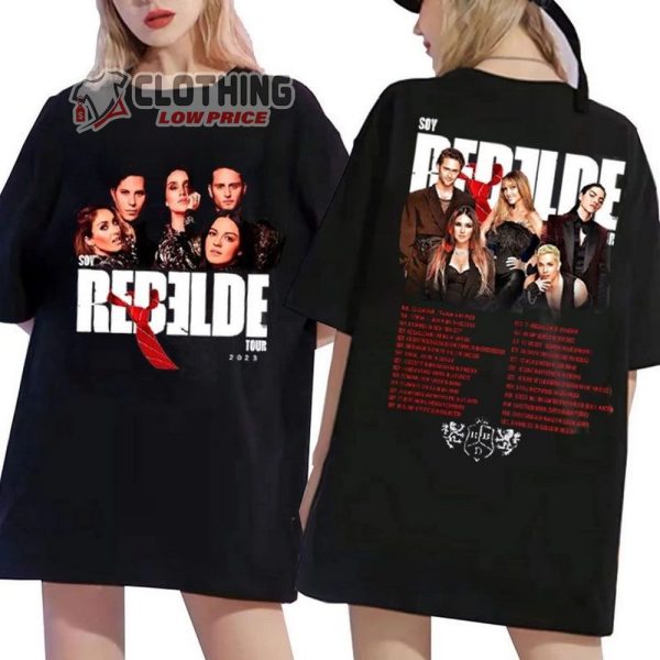 Vintage Soy Rebelde Tour Dates 2023 Shirt, Soy Rebelde Tour Sweatshirt, Rbd Tour Ticketmaster Tee Merch