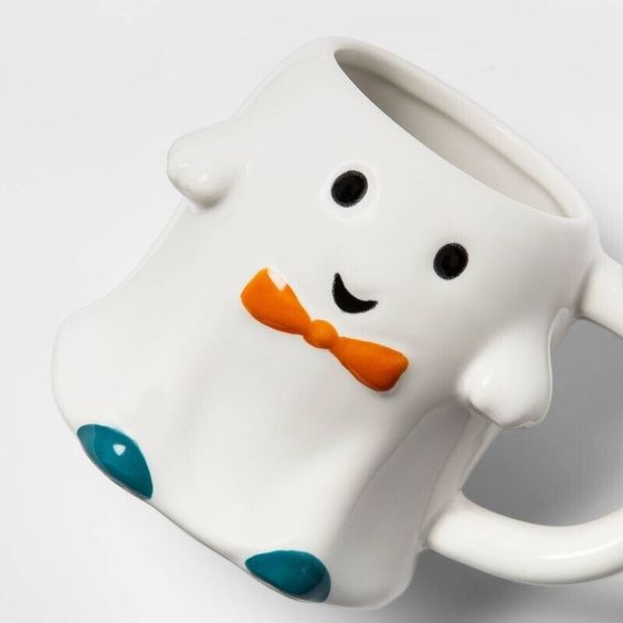 White Ghost Halloween Mug ebay 1