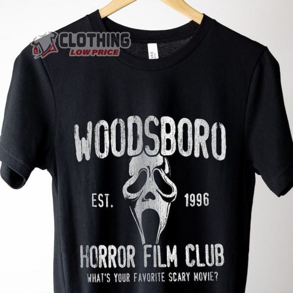 Woodsboro Horror Film Club Sweatshirt, Scream Ghost Halloween Sweatshirt, Thriller Movies Halloween Hoodie