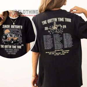 Zach Bryan’s The Quittin Time 2024 Tour Merch, Zach Bryan Tour 2024 With Special Guests The Middle Eats, Levi Tuner Shirt, Zach Bryan The Quittin Time Tour 2024 Tickets T-Shirt