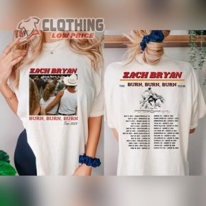 Zach Byan Burn Tour 2023 Double Side Unisex T Shirt Zach Bryan Tickets 2023 Merch Zach Bryan New Album Name Hoodie 3