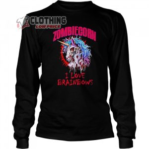 Zombiecorn I love brainbows Happy Halloween 2023 Long Sleeve Shirt