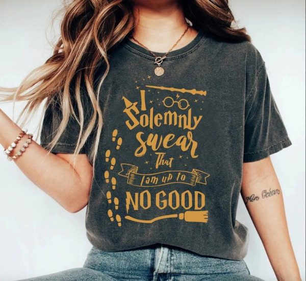 I Solemnly Swear That I Am Up To No Good Shirt, Harry Fan Halloween Shirt, Couples Matching Tee, Anniversary Gift For Couples, Wizard Themed