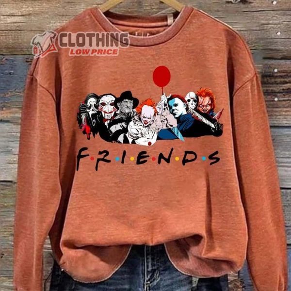 Horror Characters Friends Sweatshirt, Horror Movie Shirt, Halloween Tee