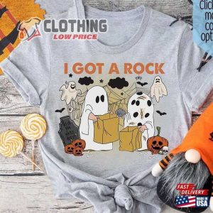 I Got A Rock Halloween Shirt, Halloween Cute Ghost Batman Pumpkin Shirt