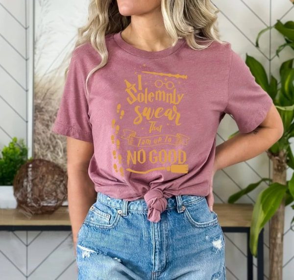 I Solemnly Swear That I Am Up To No Good Shirt, Harry Fan Halloween Shirt, Couples Matching Tee, Anniversary Gift For Couples, Wizard Themed