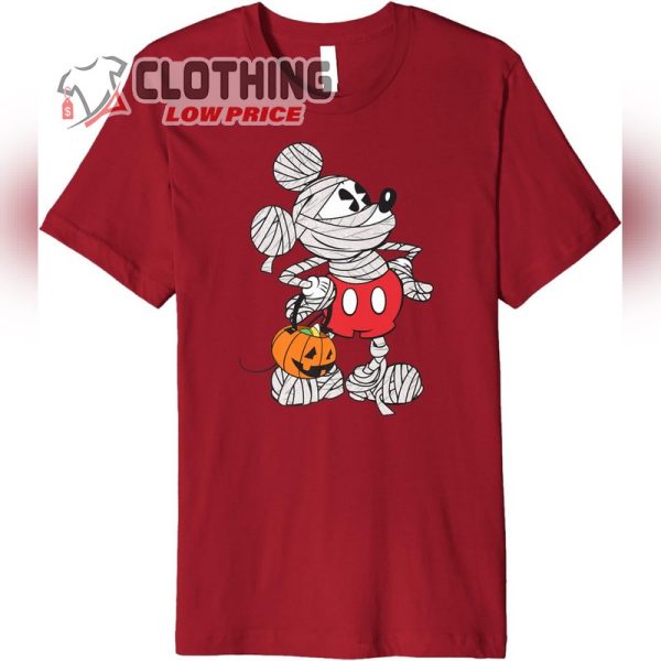 Disney Mickey Mouse Mummy Halloween Premium T-Shirt, Disney Mummy Pumpkin Halloween Tee